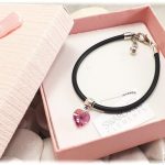 SWAROVSKI kaučuk narukvica srce ROZE